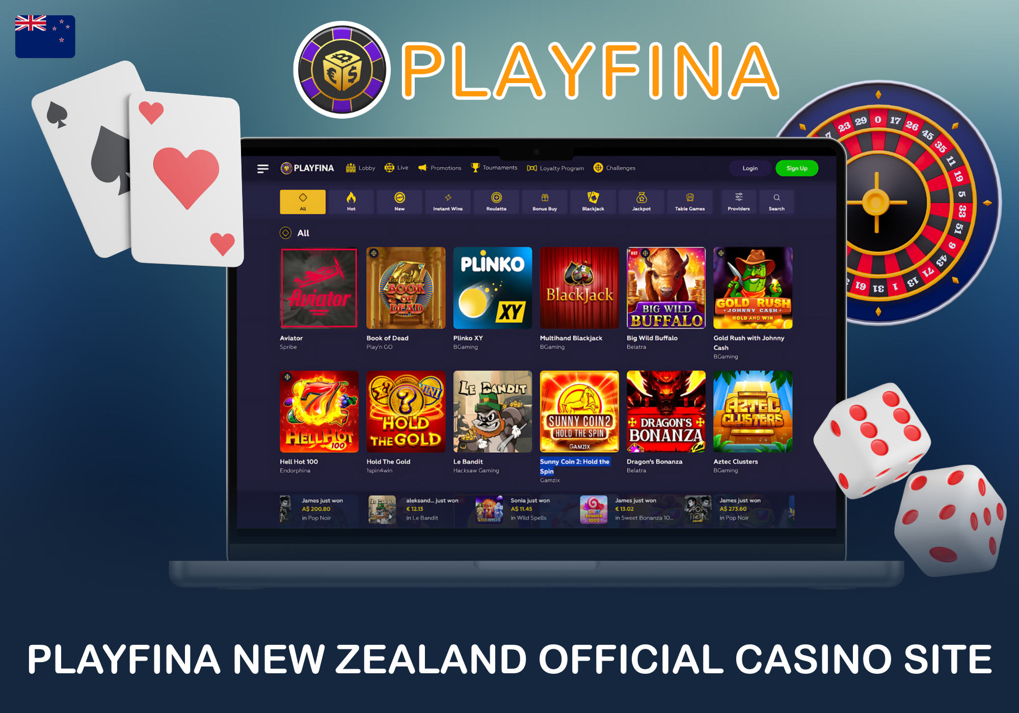 Playfina Gambling platform in New Zealand